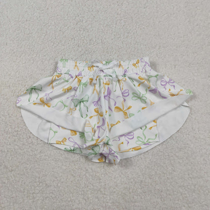 Mama and Me Mardigras Bows Yoga Active Shorts Bottoms