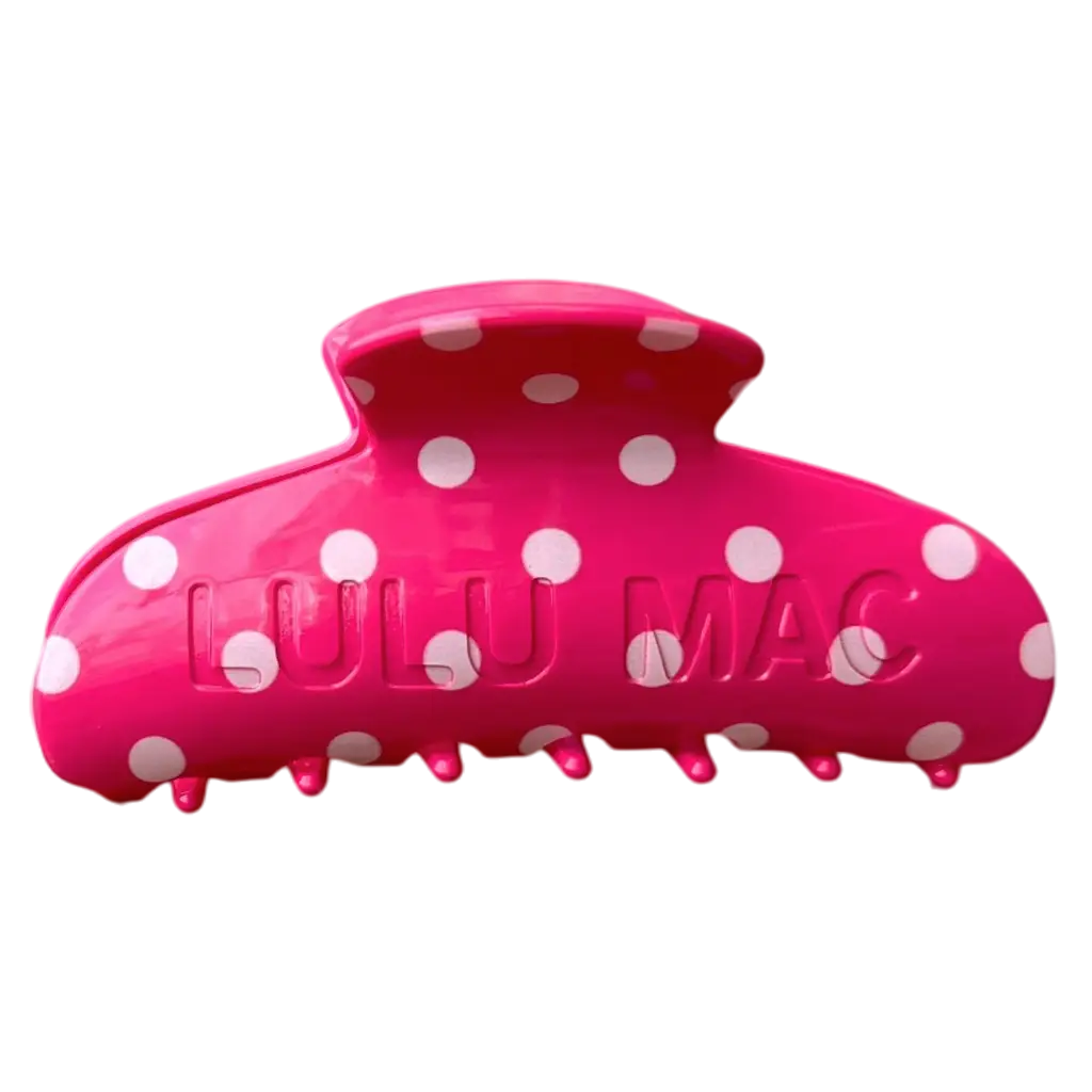 Lulu Mac Hot Pink Polka Dot Claw Clip