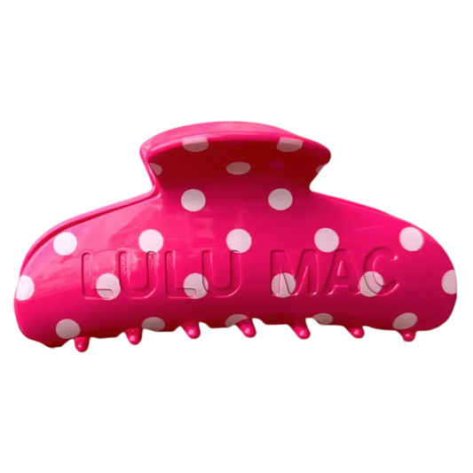 Lulu Mac Hot Pink Polka Dot Claw Clip
