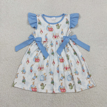 Sibling Baby Girls Rabbit Eggs Tunic Ruffle Shorts Easter Clothes Set Knee Length Dress Rompers