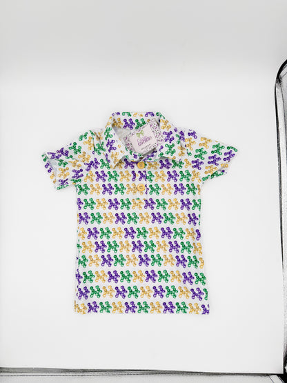 Mardi Gras Bead Dog Shirt
