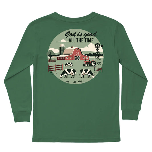 Cardin McCoy Boys “God Is Good All the Time” Long Sleeve Tee | Southern Faith Boutique Shirt