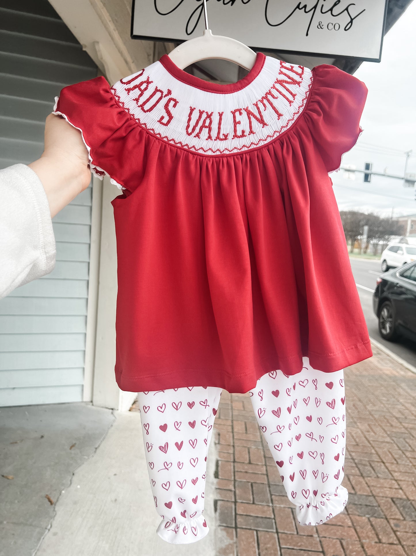 Dad's Little Valentine Outfit  Hand Smocked