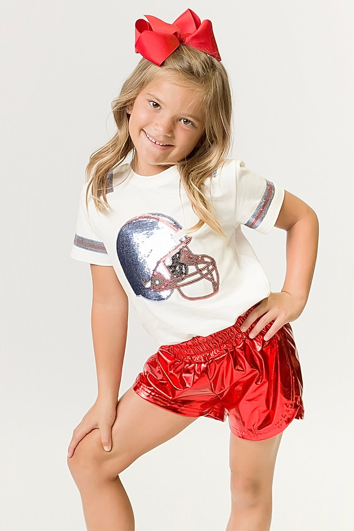 Kids' Light Blue and Red Helmet Shirt