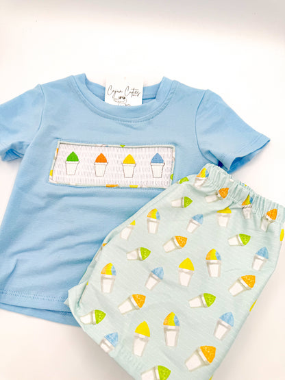 Snowball Smocked Children’s Boy Set | Summertime Smocked Clothes