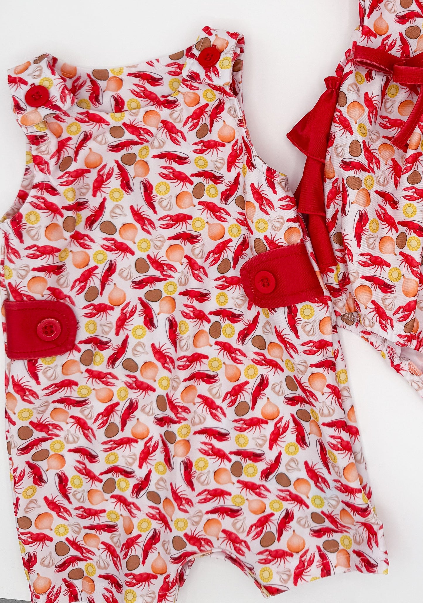 Crawfish & Onion Baby Boy JonJon – Southern Cajun Outfit