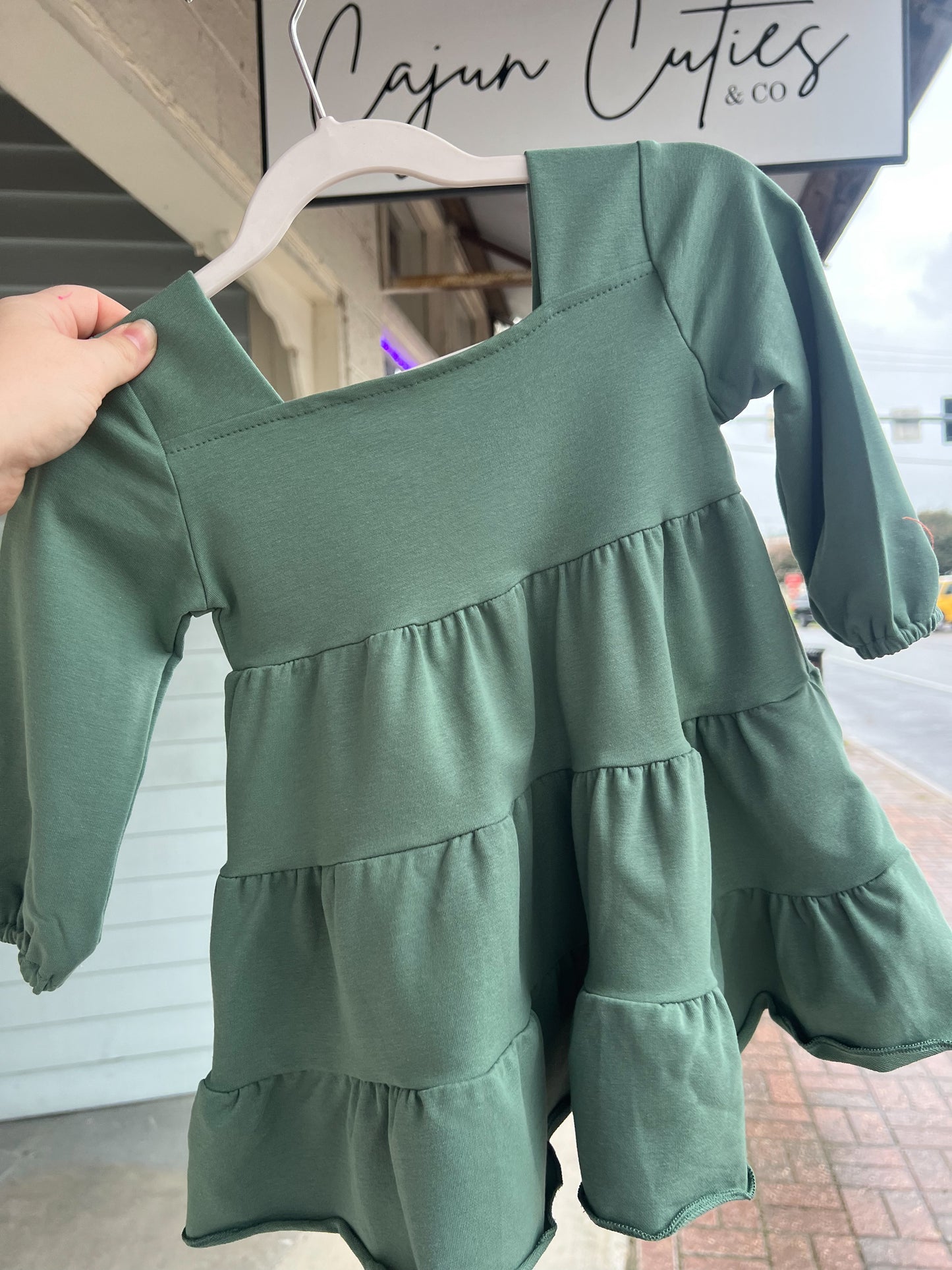 Hunter Green Dress - Cajun Cuties & Co