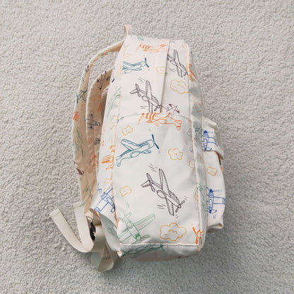 BA0220 Baby Kids Colorful Planes Clouds Back to School Backpack Bags