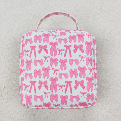 Sibling Pink Bows Plaid Lunch Boxes Back Bags