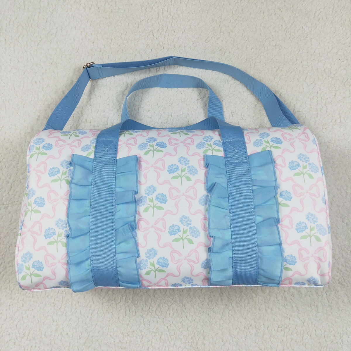 BA0294 Flowers Ruffle Gym Duffles Bags