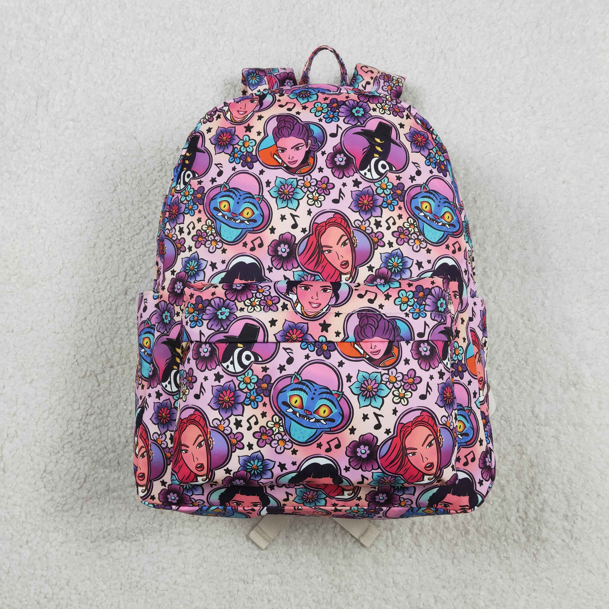 Sibling Baby Girls Cartoon Demon Hunter School Back Bags