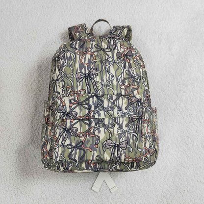 BA0394 Baby Girls  Wood Camo Bows Back to School Backpack Bags