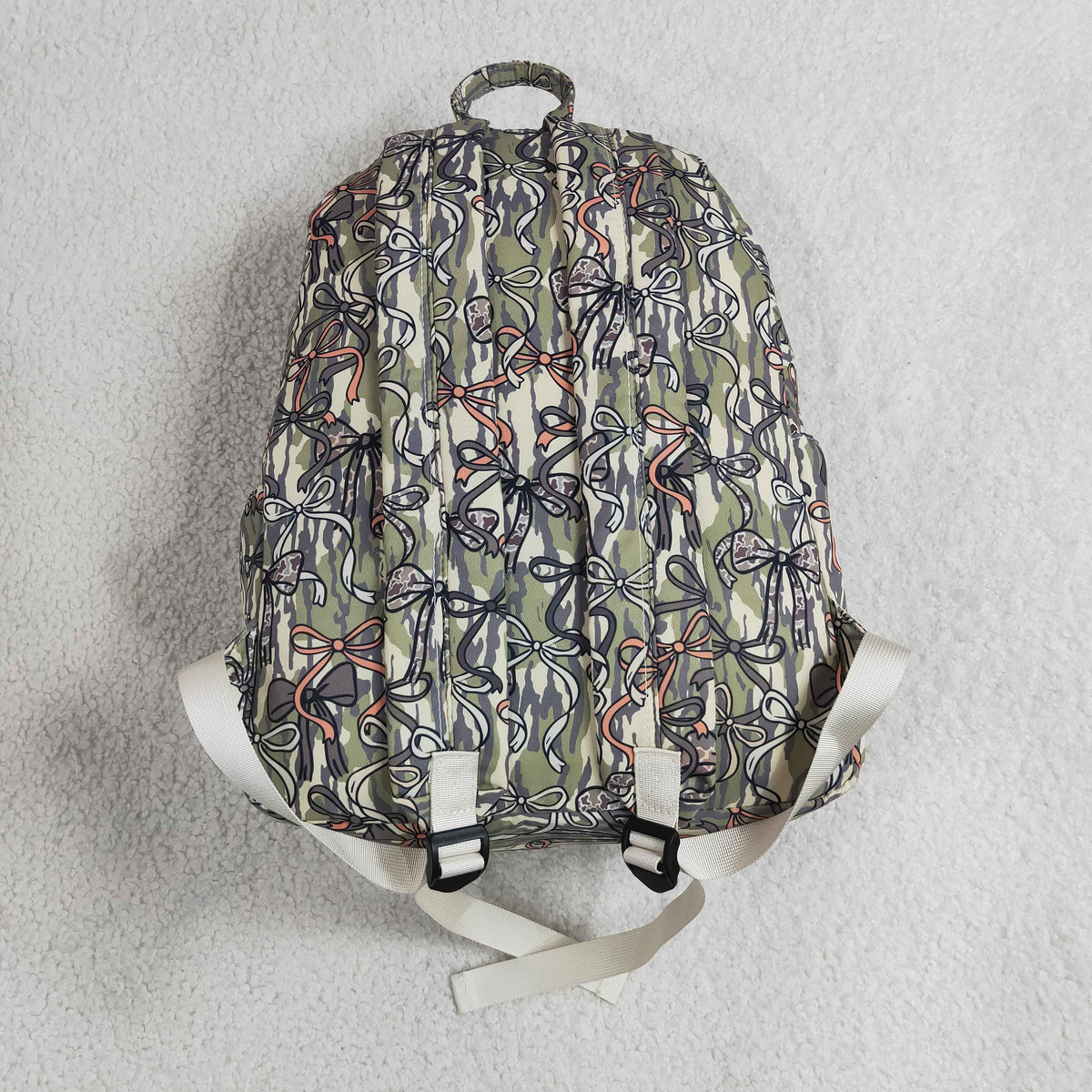 BA0394 Baby Girls  Wood Camo Bows Back to School Backpack Bags
