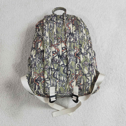 BA0394 Baby Girls  Wood Camo Bows Back to School Backpack Bags