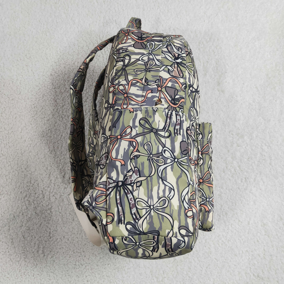 BA0394 Baby Girls  Wood Camo Bows Back to School Backpack Bags