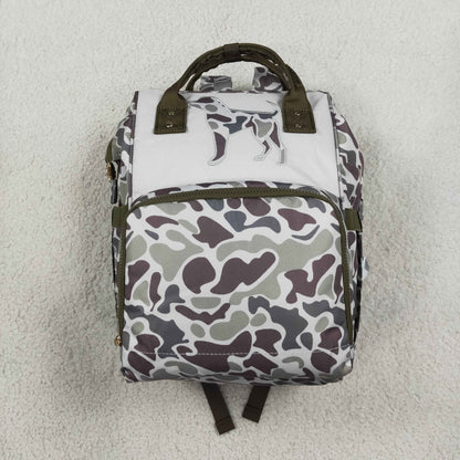 Sibling Baby Kids Embroidery Ducks Dogs Camo Mommy Diaper Backpacks Bags
