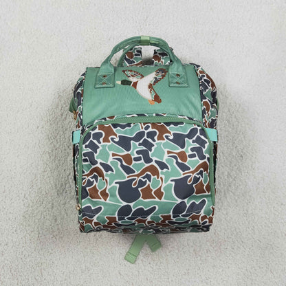 Sibling Baby Kids Embroidery Ducks Dogs Camo Mommy Diaper Backpacks Bags