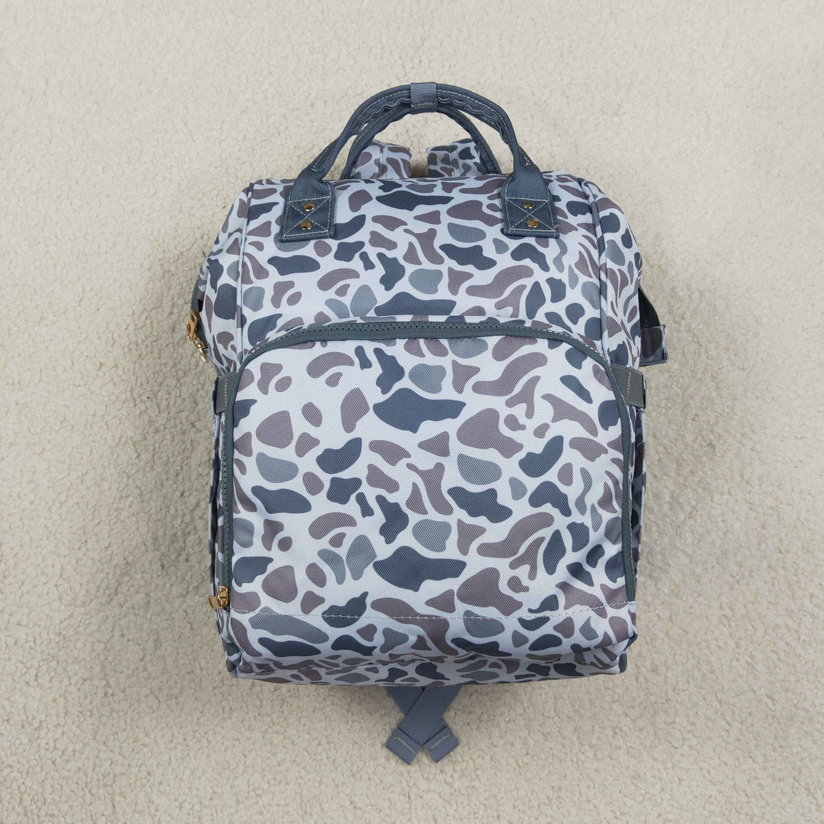 Sibling Baby Kids Embroidery Ducks Dogs Camo Mommy Diaper Backpacks Bags