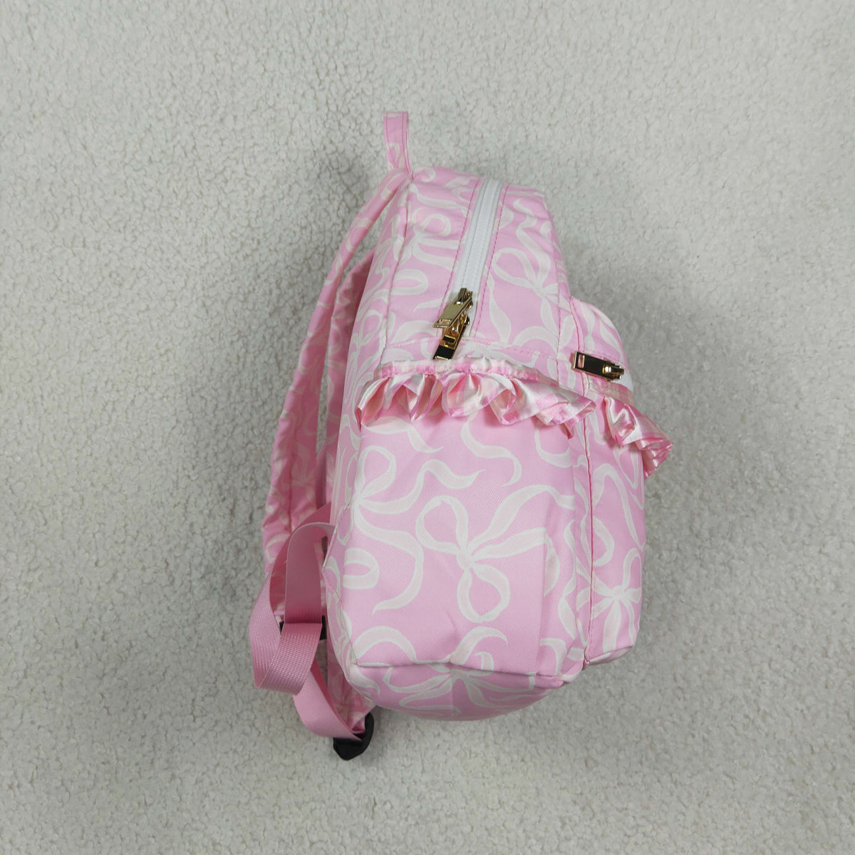 Sibling Baby Girls Pink Bows Ruffle School Bags Lunch Boxes