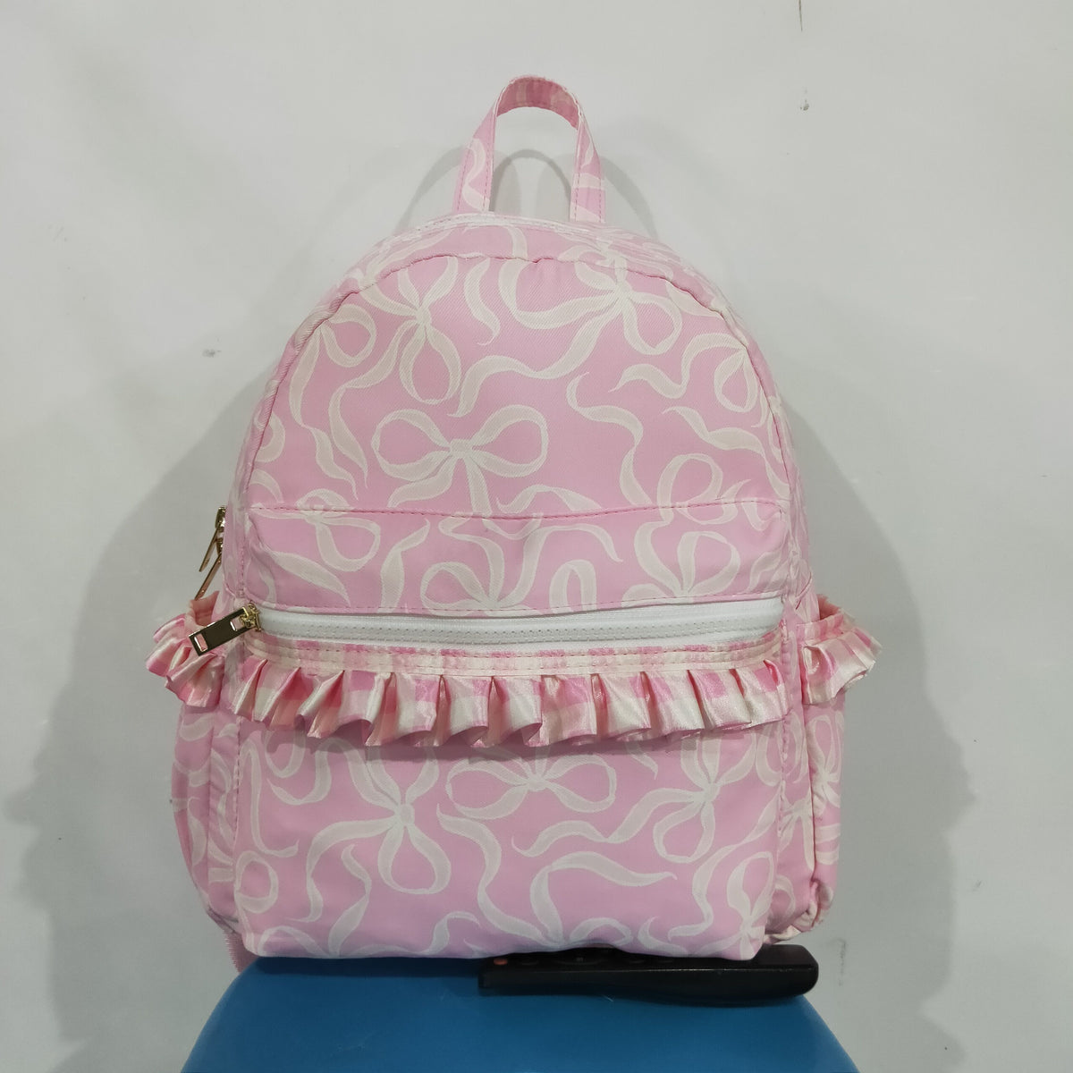 Sibling Baby Girls Pink Bows Ruffle School Bags Lunch Boxes