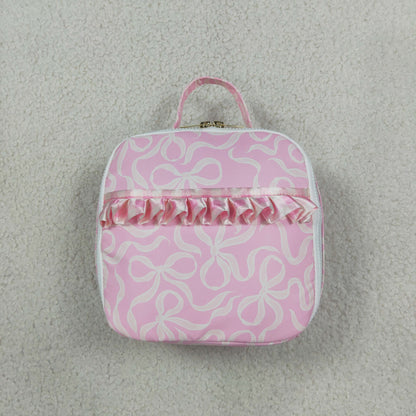 Sibling Baby Girls Pink Bows Ruffle School Bags Lunch Boxes