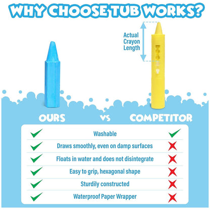 Tub Works® Smooth™ Bath Crayons Bath Toy, 12 Pack