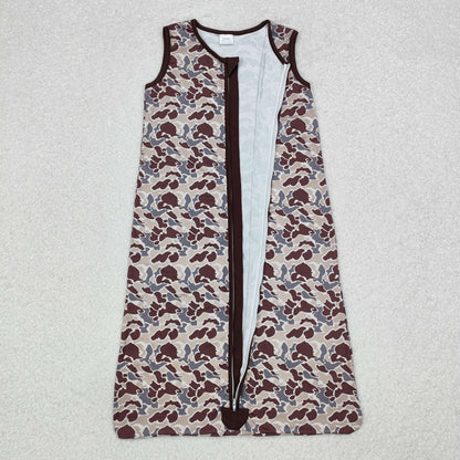 Sibling Baby Newborn Fall Camo Zip Gowns