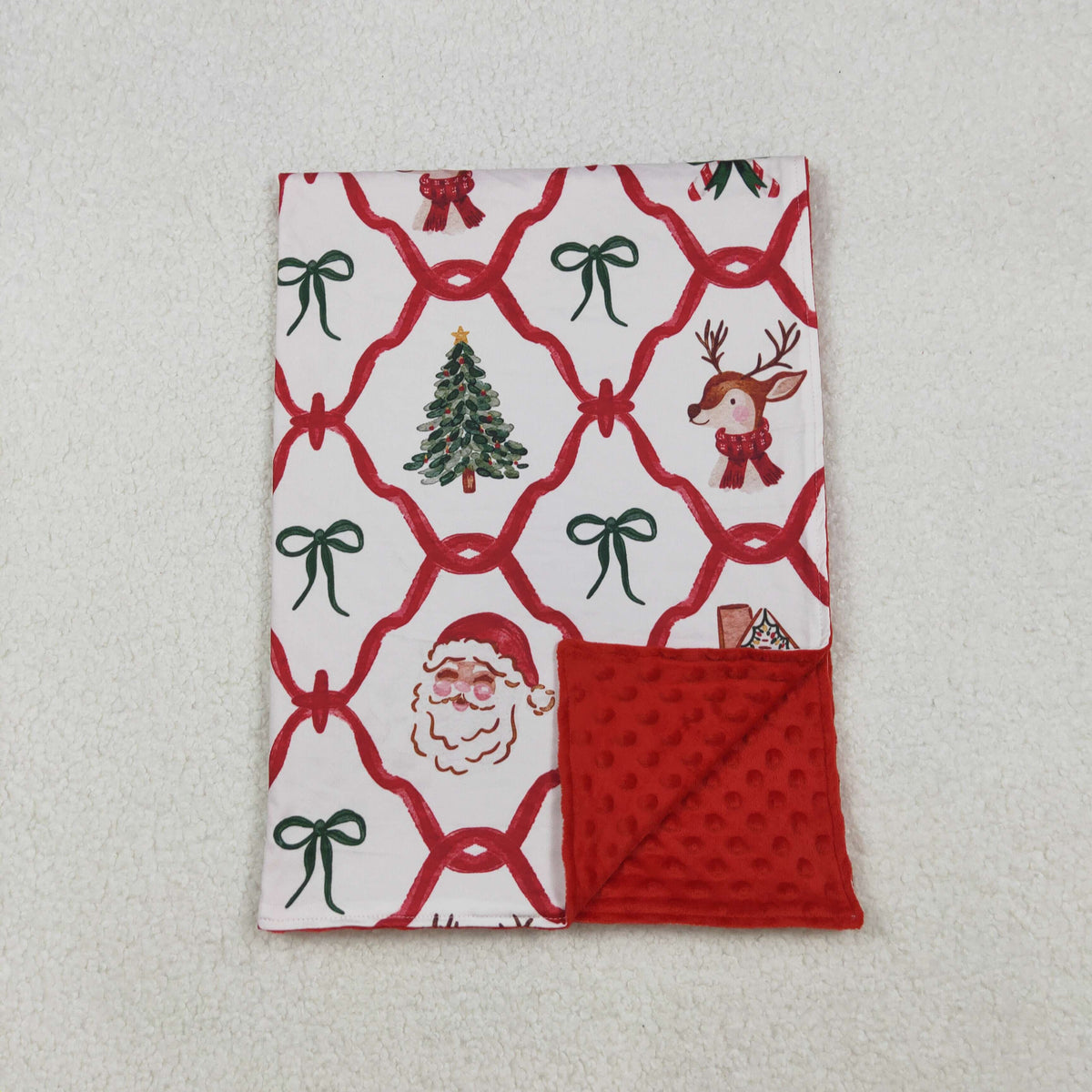 Family Sibling Baby Kids Christmas Red Bows Santa Trees Checked Clothing Clothes