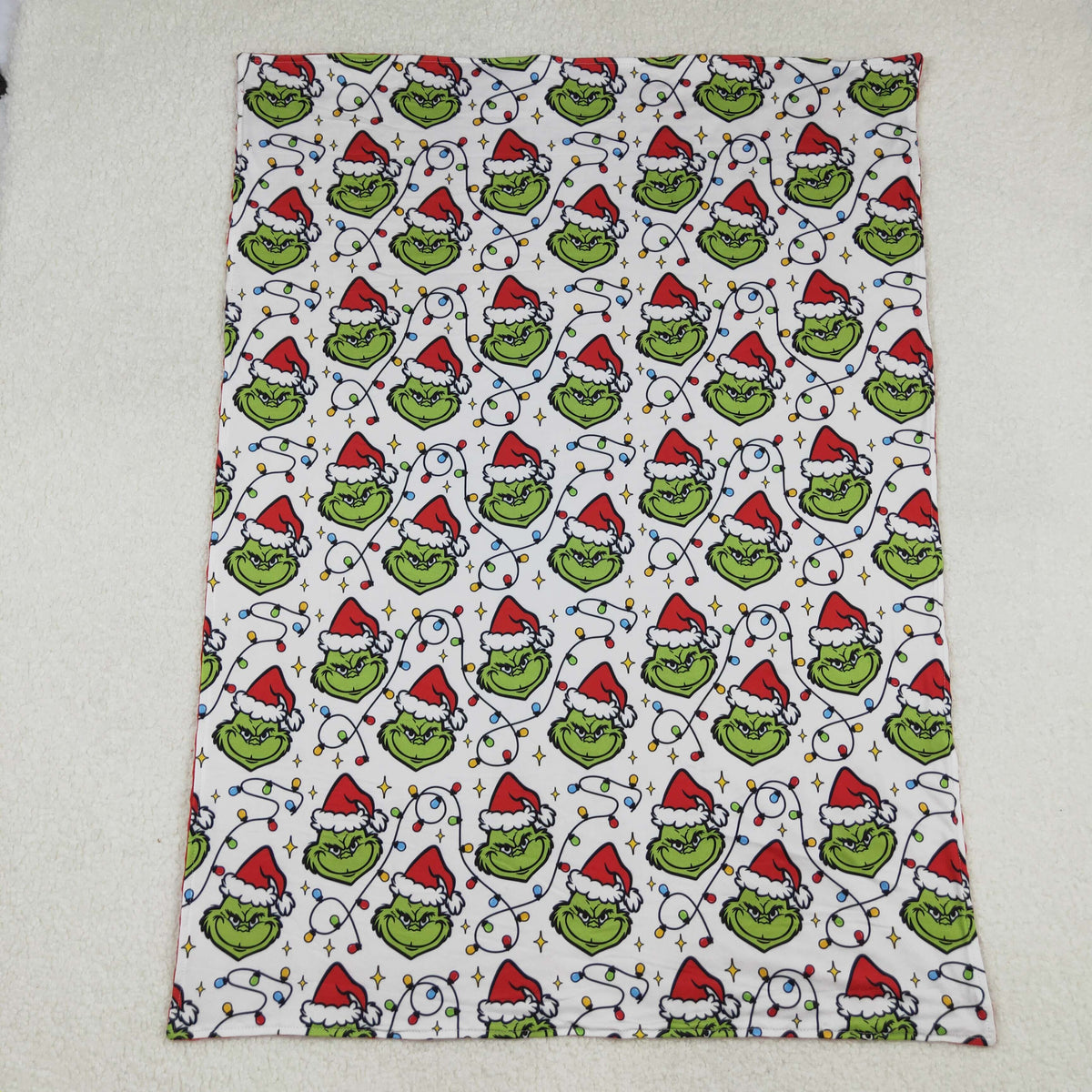 Sibling Baby Boys Green Faces Lights Christmas Pajamas Sets Zipper Footie Rompers Blankets