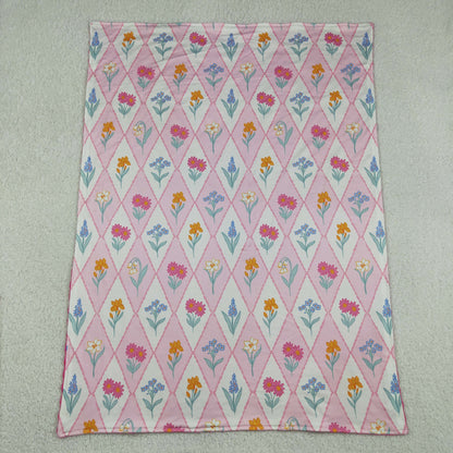 Sibling Baby Kids Colorful Bows Flowers Blankets
