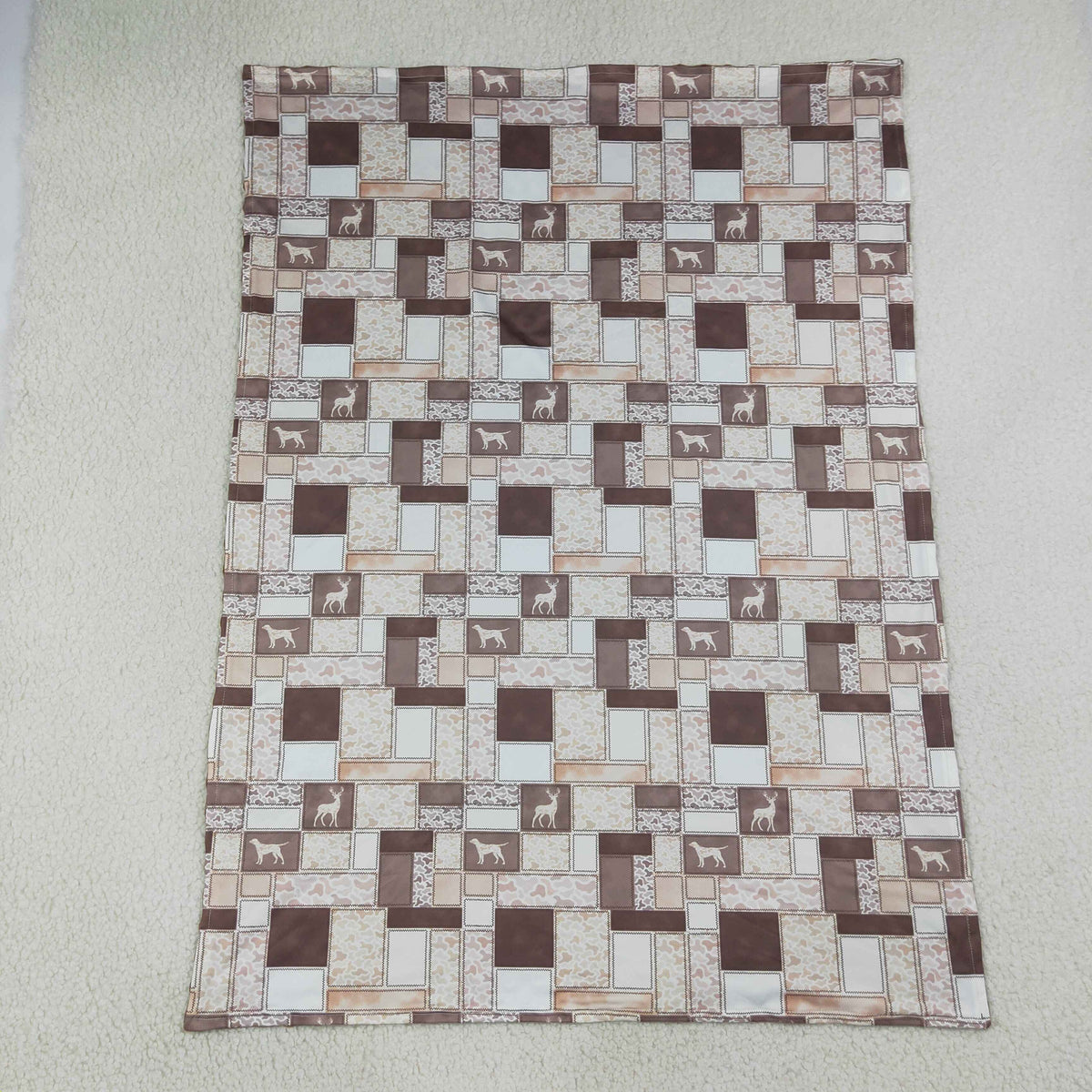 BL0249 Baby Kids Camo Checked Dogs Deer Hunting Blankets