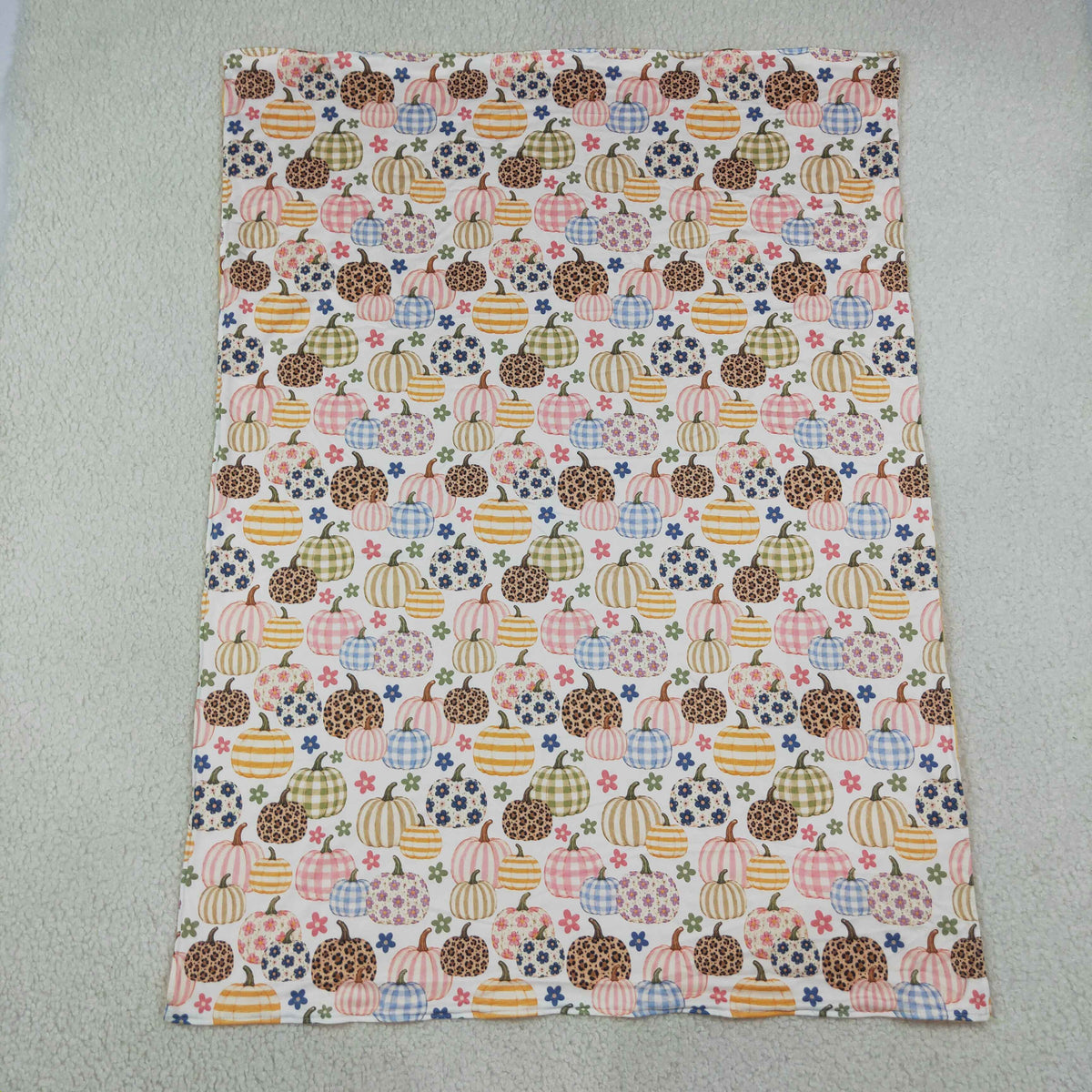 BL0252 Baby Girls Colorful Flowers Pumpkins Fall Blankets