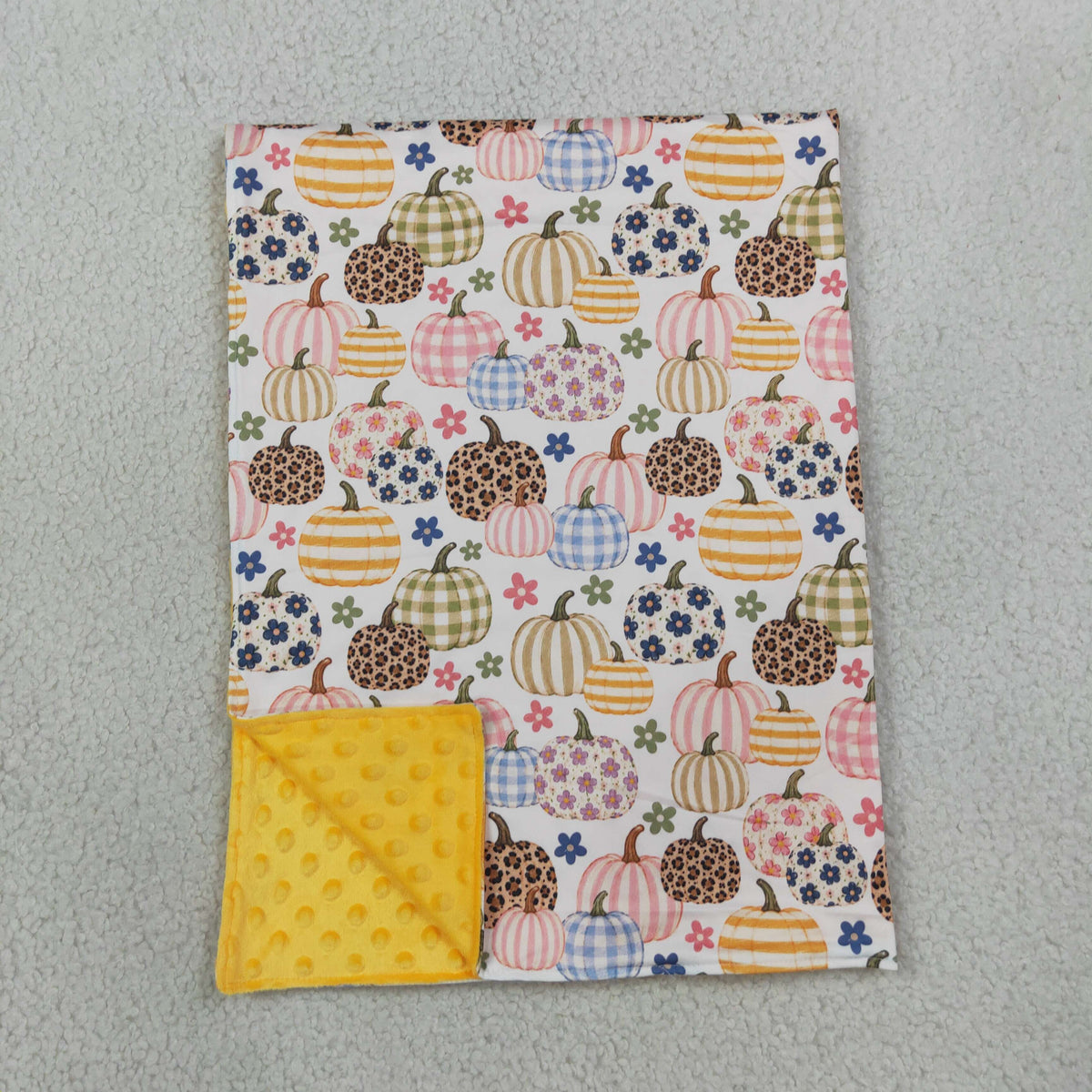 BL0252 Baby Girls Colorful Flowers Pumpkins Fall Blankets