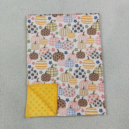 BL0252 Baby Girls Colorful Flowers Pumpkins Fall Blankets