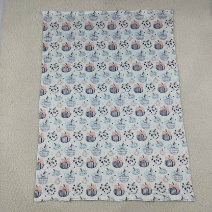 BL0253 Baby Girls Bow Polka Dots Pumpkins Fall Blankets