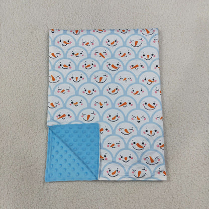 Sibling Baby Boys Blue Snowmen Christmas Pajamas Sets Zip Romper Blanked