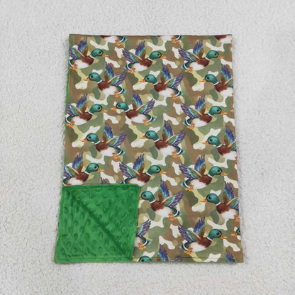 Sibling Baby Boys Green Camo Ducks Hoodie Jogger Hunting Sets Zip Romper Blanked