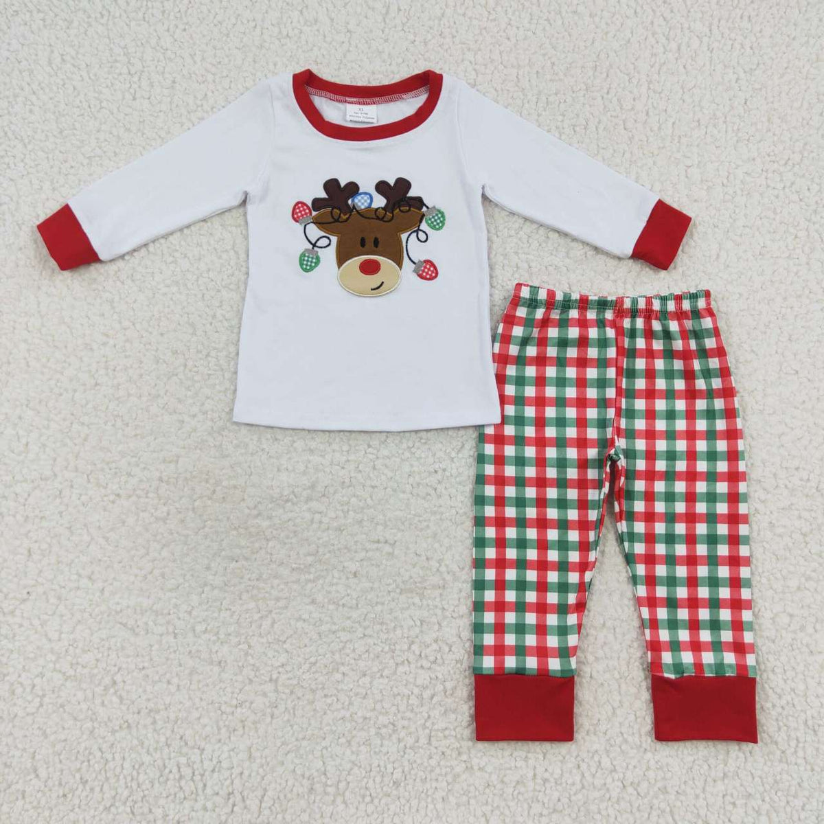 Sibling Baby Boys Girls Embroidery Deer Top Pants Christmas Clothes Sets