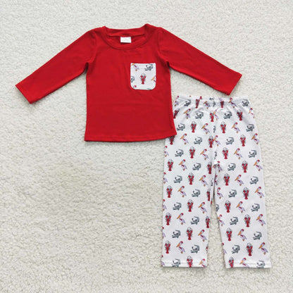 Sibling Baby Boys Long Sleeves Santa Candy Cane Plaid Top Pants Christmas Sets