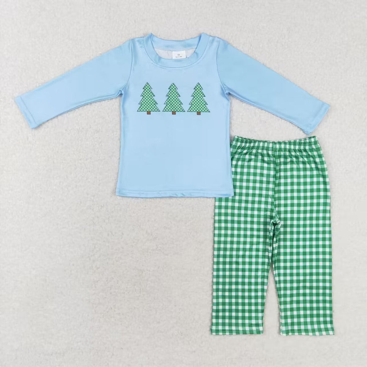 Sibling Baby Boys Long Sleeves Santa Candy Cane Plaid Top Pants Christmas Sets