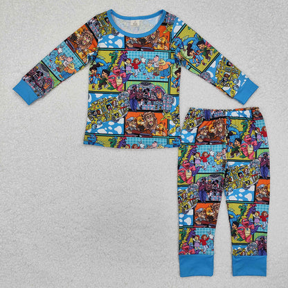 Sibling Baby Boys Cartoon Kid Animals Bamboo Pant Pajamas Sets Zipper Footie Rompers