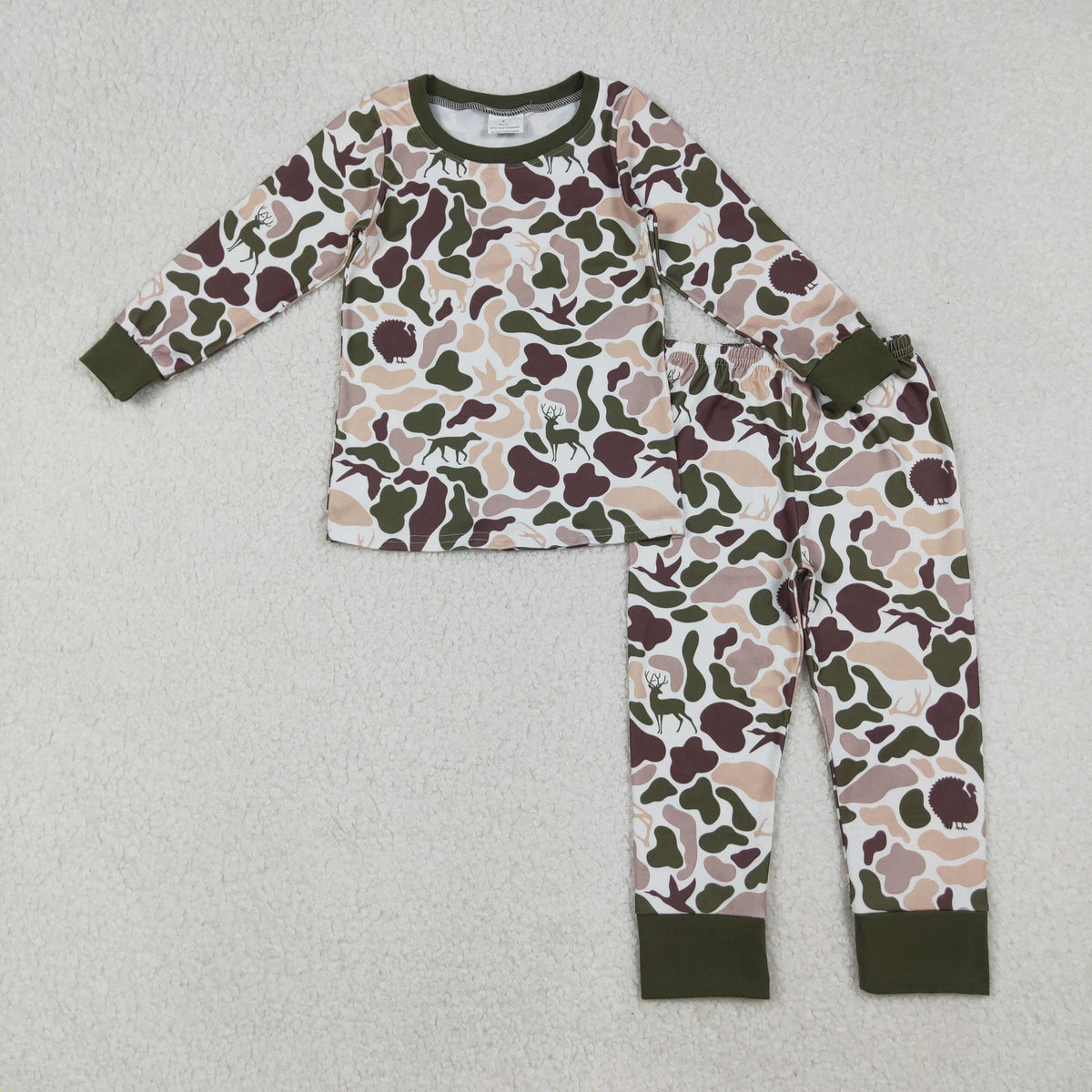 Sibling Baby Boys Southern Camo Ducks Dogs Deer Top Pants Hunting Pajamas Clothes Sets