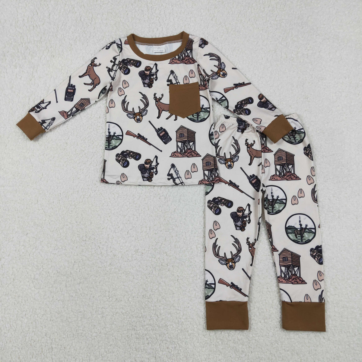 Sibling Baby Boys Southern Camo Ducks Dogs Deer Top Pants Hunting Pajamas Clothes Sets