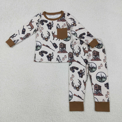Sibling Baby Boys Southern Camo Ducks Dogs Deer Top Pants Hunting Pajamas Clothes Sets