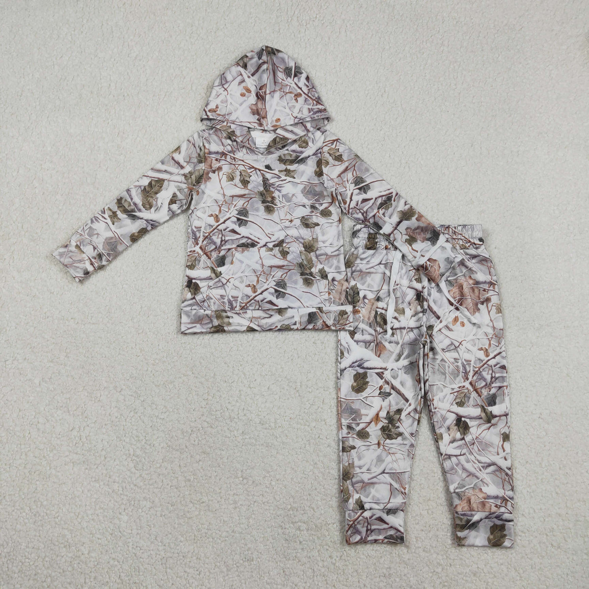 BLP1400 Baby Boys Southern Leaves Camo Hoodies Top Pants Clothes Sets