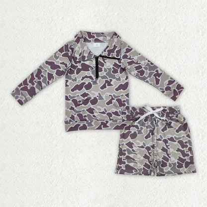 Sibling Baby Boys Southern Camo Zipper Pockets Pullovers Pockets Shorts Hunting Clothes Sets