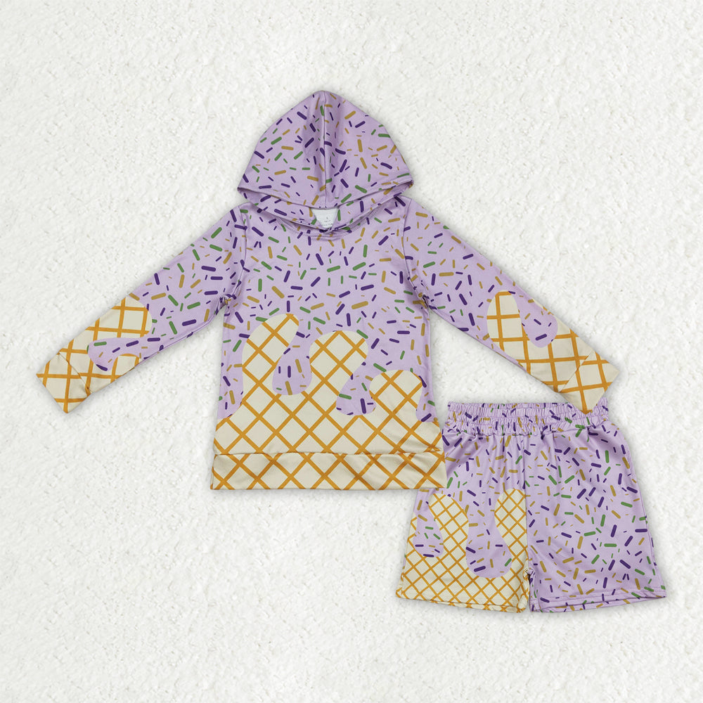 Sibling Baby Boys Girls Mardigras Sprinkles Drip Hoodies Shorts Skorts Bottom