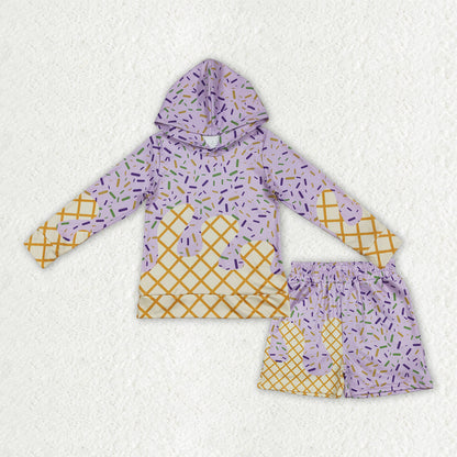 Sibling Baby Boys Girls Mardigras Sprinkles Drip Hoodies Shorts Skorts Bottom