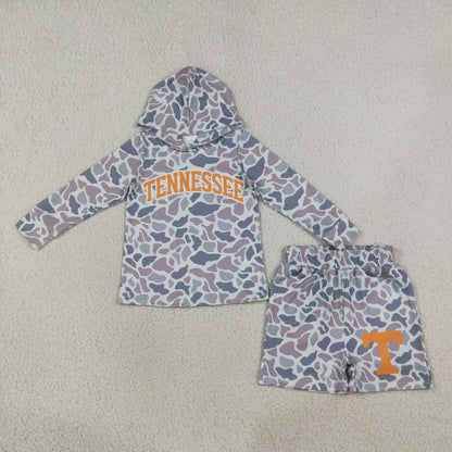 Sibling Baby Boys Camo Tennessee Vols Hoodie Pockets Short Team Clothes Sets