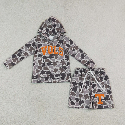 Sibling Baby Boys Camo Tennessee Vols Hoodie Pockets Short Team Clothes Sets